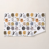 Kleurrijke Leuke Grappige Katten & Paw Patroon Bad Handdoek (Handdoek)