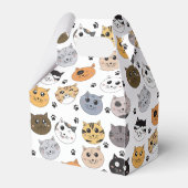 Kleurrijke Leuke Grappige Katten & Paw Patroon Bedankdoosjes (Achterkant)