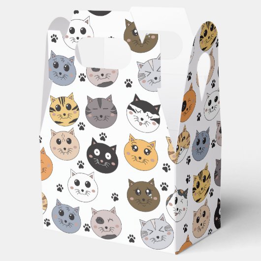 Kleurrijke Leuke Grappige Katten & Paw Patroon Bedankdoosjes (Geopend)