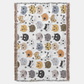 Kleurrijke Leuke Grappige Katten & Paw Patroon Deken (Voorkant Verticaal)