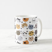 Kleurrijke Leuke Grappige Katten & Paw Patroon Koffiemok (Voorkant rechts)