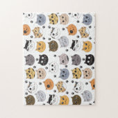 Kleurrijke Leuke Grappige Katten & Paw Patroon Legpuzzel (Verticaal)