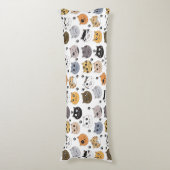 Kleurrijke Leuke Grappige Katten & Paw Patroon Lichaamskussen (Voorkant Verticaal)