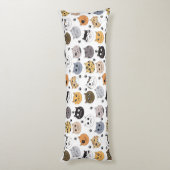 Kleurrijke Leuke Grappige Katten & Paw Patroon Lichaamskussen (Achterkant (Verticaal))