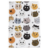 Kleurrijke Leuke Grappige Katten & Paw Patroon Medium Cadeauzakje (Achterkant)