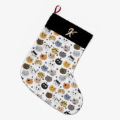 Kleurrijke Leuke Grappige Katten & Paw Patroon Mon Grote Kerstsok (Voorkant (Hangend))