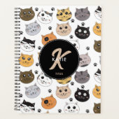 Kleurrijke Leuke Grappige Katten & Paw Patroon Mon Planner (Voorkant)