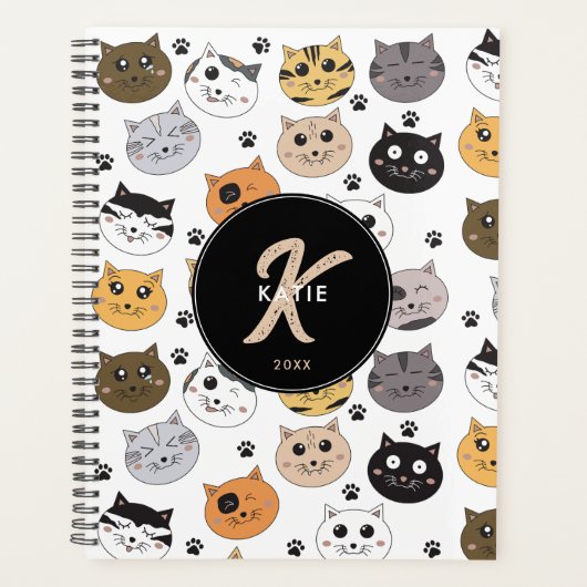 Kleurrijke Leuke Grappige Katten & Paw Patroon Mon Planner (Voorkant)