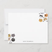 Kleurrijke Leuke Grappige Katten & Paw Patroon Notitiekaartje (Voorkant)