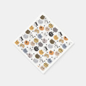 Kleurrijke Leuke Grappige Katten & Paw Patroon Servet (Hoek)