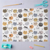 Kleurrijke Leuke Grappige Katten & Paw Patroon Tissuepapier (Craft)