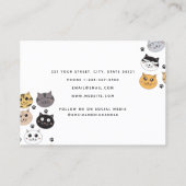 Kleurrijke Leuke Grappige Katten & Paw Patroon Visitekaartje (Achterkant)