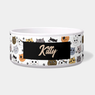 Kleurrijke Leuke Grappige Katten & Paw Patroon Voerbakje