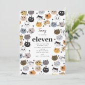 Kleurrijke Leuke Grappige Katten & Paw Verjaardag Kaart (Staand voorkant)