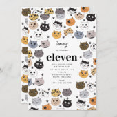 Kleurrijke Leuke Grappige Katten & Paw Verjaardag Kaart (Voorkant / Achterkant)