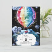 Kleurrijke leuke hete luchtballon verjaardag kaart (Staand voorkant)