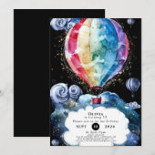 Kleurrijke leuke hete luchtballon verjaardag kaart (Voorkant / Achterkant)