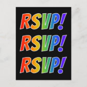 Kleurrijke, leuke, levendige regenboogletters "RSV Briefkaart (Voorkant)