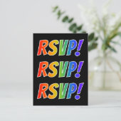 Kleurrijke, leuke, levendige regenboogletters "RSV Briefkaart (Staand voorkant)