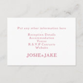 Kleurrijke leuke macarons bruiloft Details Informatiekaartje (Achterkant)