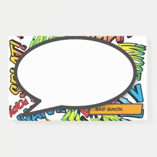 Kleurrijke Leuke Moderne Gepersonaliseerde Spraakb Post-it® Notes (Voorkant)
