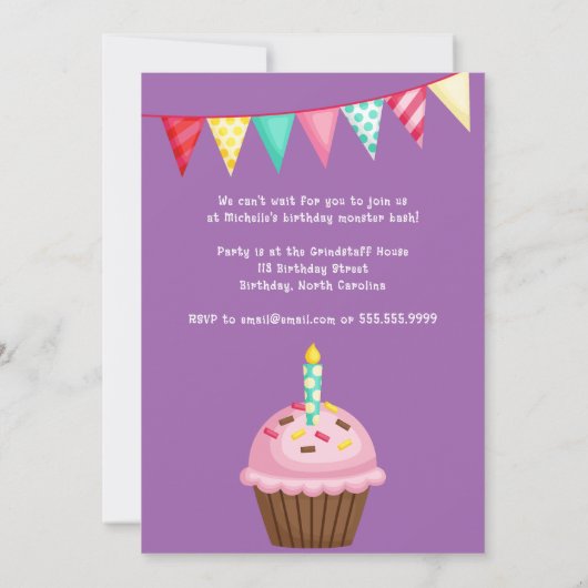 Kleurrijke Leuke Monster Verjaardag uitnodiging (Achterkant)