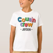 Kleurrijke Leuke Neef Crew Gepersonaliseerde Naam T-shirt (Voorkant)