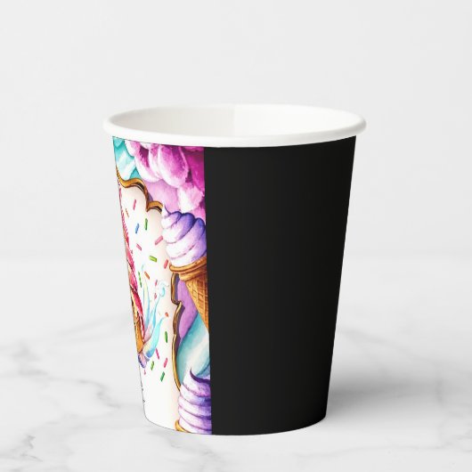 Kleurrijke Leuke Schep Ijs Verjaardag Papieren Bekers (Links)