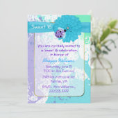 Kleurrijke Leuke Sweet 16 Verjaardag Party Uitnodi Kaart (Staand voorkant)