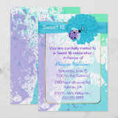 Kleurrijke Leuke Sweet 16 Verjaardag Party Uitnodi Kaart (Voorkant / Achterkant)