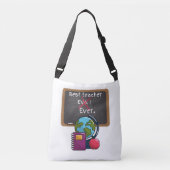 Kleurrijke leuke Tas Beste leraar ooit in een boek (Voorkant)