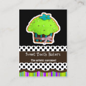Kleurrijke leuke vilten cupcake visitekaartjes (Voorkant)