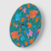 Kleurrijke Leuke Vis in het Zee Wandklok (Hoek)