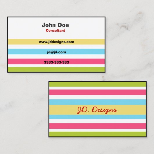 Kleurrijke leuke visitekaartjes (Voorkant / Achterkant)