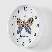 Kleurrijke leuke vlinder blauw gele stippen streep (Hoek)