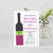 Kleurrijke leuke wijnproeverij meidenavond uitnodi kaart (Staand voorkant)