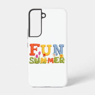 Kleurrijke Leuke Zomertekst met Bloemen Samsung Galaxy Hoesje