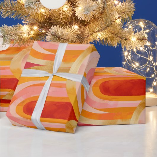 Kleurrijke leven grillige kerst boog vormen cadeaupapier (Feestdagen)