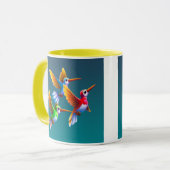 Kleurrijke levende vogels in de vlucht mok (Voorkant links)