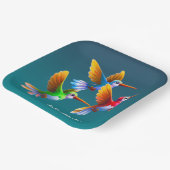 Kleurrijke levende vogels in de vlucht papieren bordje (Gebogen)