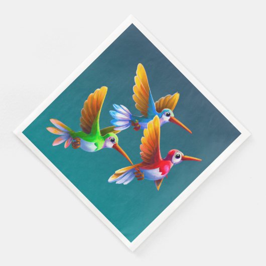 Kleurrijke levende vogels in de vlucht servet (Hoek)
