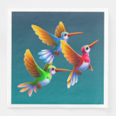 Kleurrijke levende vogels in de vlucht servet (Voorkant)