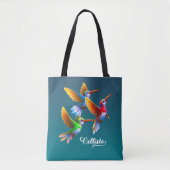 Kleurrijke levende vogels in de vlucht tote bag (Voorkant)