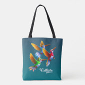 Kleurrijke levende vogels in de vlucht tote bag (Achterkant)