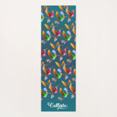 Kleurrijke levende vogels in de vlucht yogamat (Achterkant)