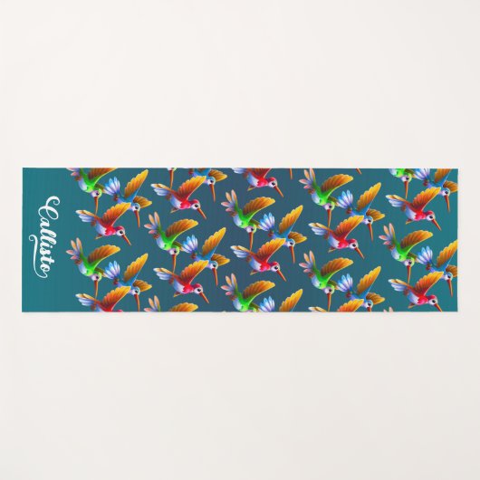 Kleurrijke levende vogels in de vlucht yogamat (Voorkant (horizontaal))