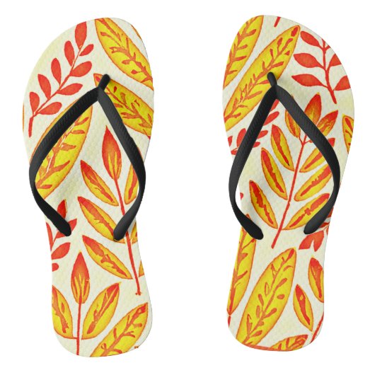 Kleurrijke levendige bladmozaïek bladeren patroon teenslippers (Voetbed)