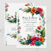 Kleurrijke levendige bloemen Baby in bloesemdouche Kaart (Voorkant / Achterkant)