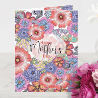 Kleurrijke levendige bloemen en bladeren Moederdag