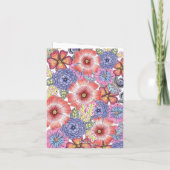 Kleurrijke levendige bloemen en bladeren Moederdag Kaart (Achterkant)